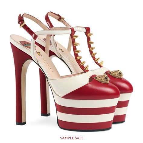 cherry red heels gucci|gucci studded heels.